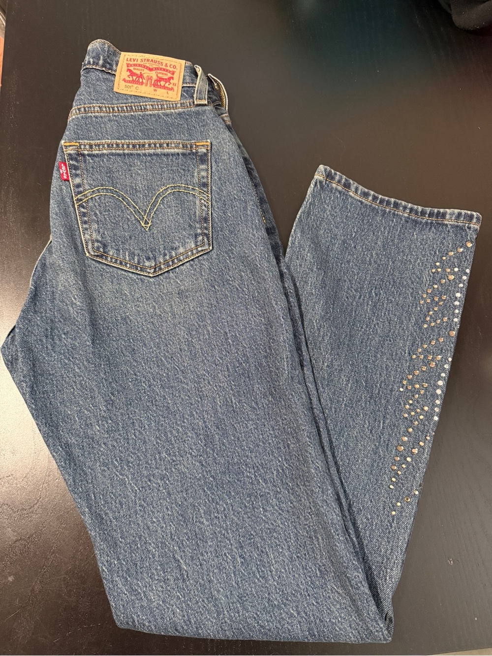 Levi's Women's Blue Denim Jeans with Studded Detail